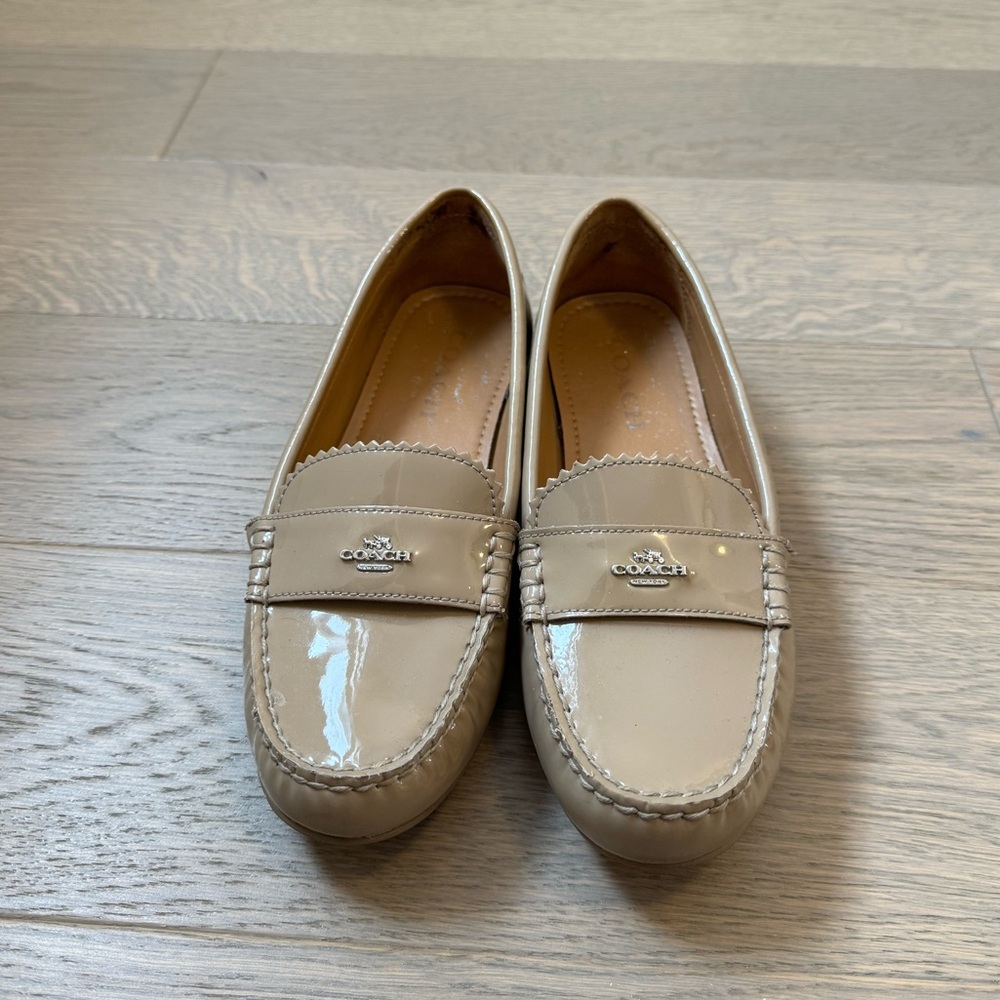 Coach Women's Beige Patent Loafers